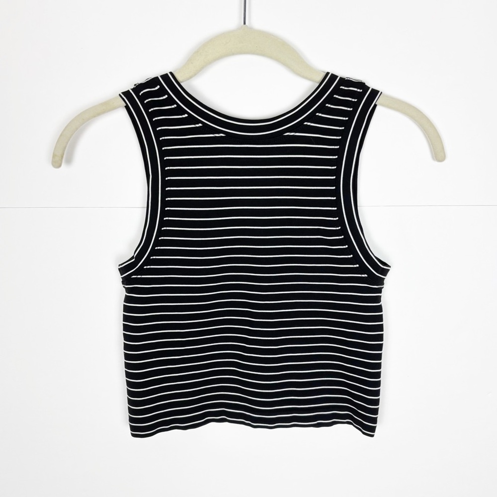 Free People Intimately Seamless Stripe Brami Black White Crop Top Size XS/Small - Picture 2 of 8